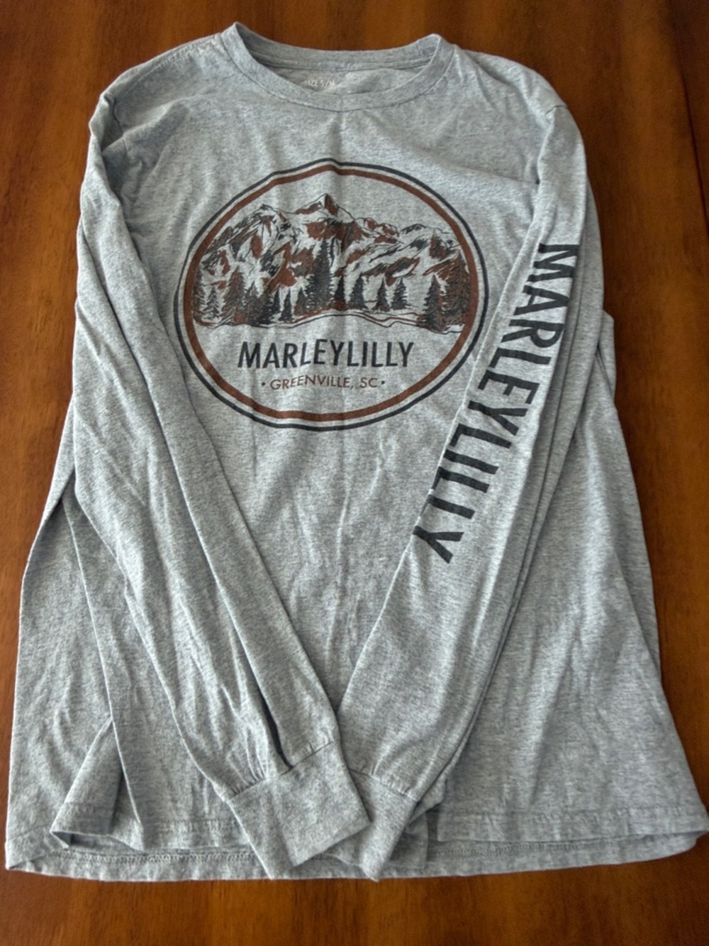 Marley Lilly Women's Gray Long Sleeve Graphic Tee